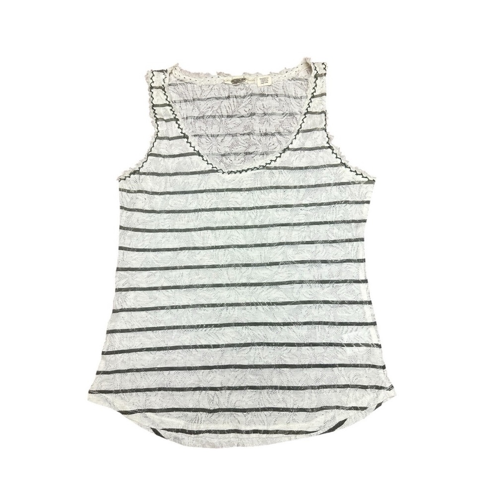 Miss Me Striped Lace Tank Top